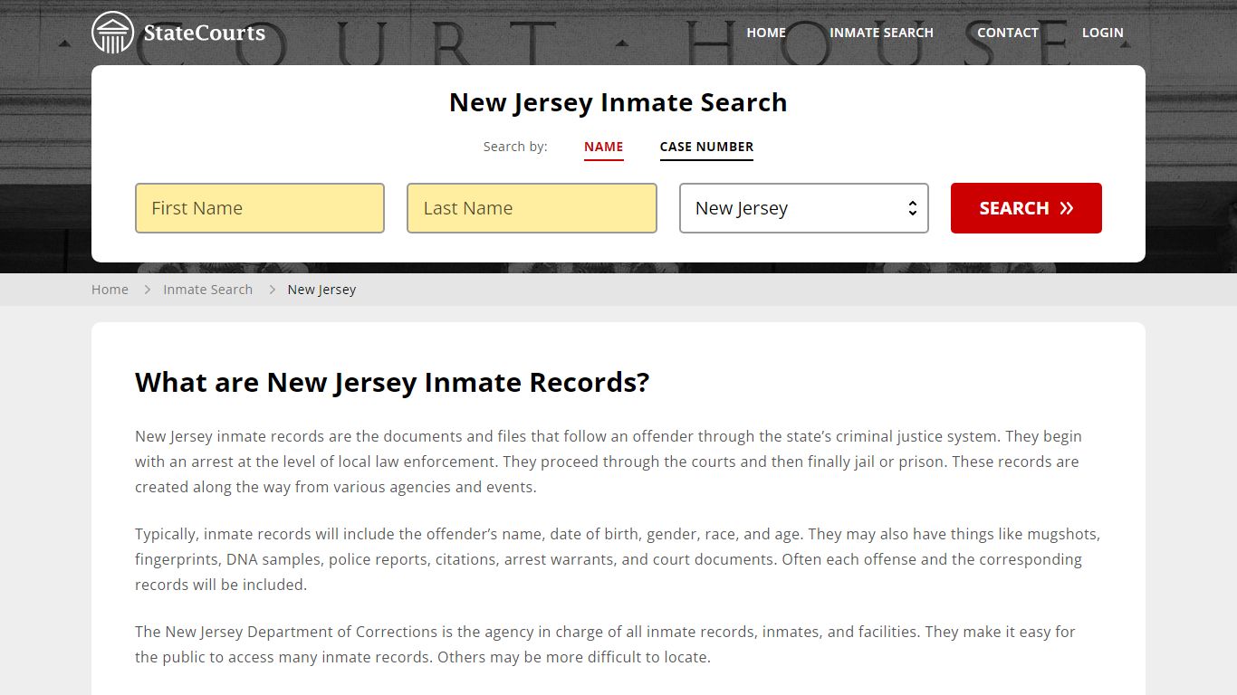New Jersey Inmate Search, Prison and Jail Information - State Courts